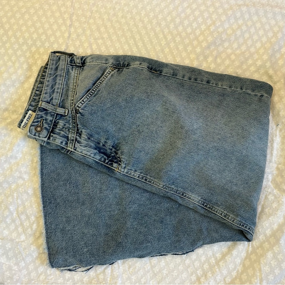 Free People Denim Maxi Skirt
